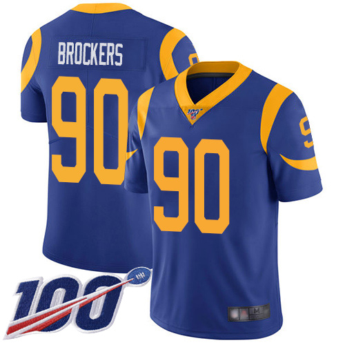 Los Angeles Rams Limited Royal Blue Men Michael Brockers Alternate Jersey NFL Football #90 100th Season Vapor Untouchable
